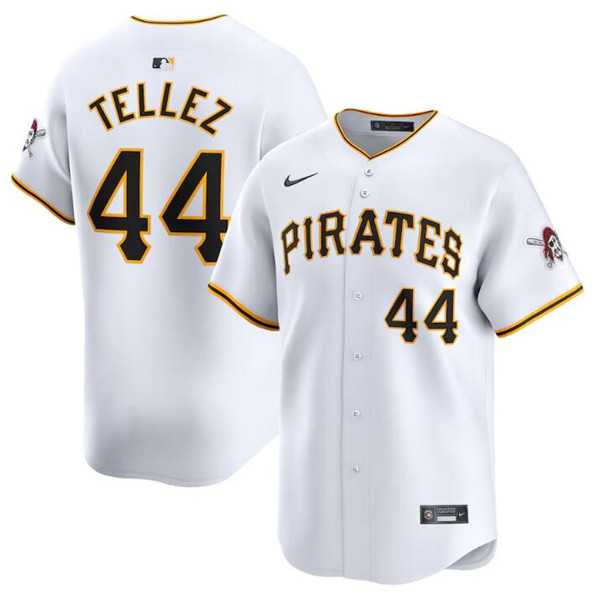 Mens Pittsburgh Pirates #44 Rowdy Tellez White Home Limited Baseball Stitched Jersey Dzhi